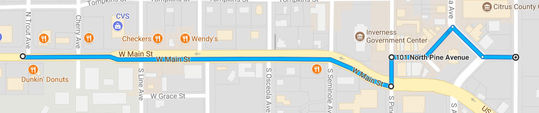 Vets parade map route